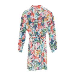 Trendyol Multi Color Floral Pattern Waist Open Mini Lined Chiffon Woven Dress