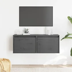 Zidni ormarići 2 kom sivi 45 x 30 x 35 cm od masivne borovine