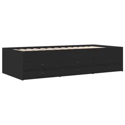 Vidaxl Dnevna postelja s predali brez vzmetnice črna 75x190 cm