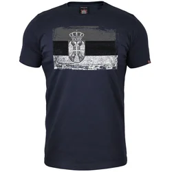 011Shop Muška majica kratkih rukava Zastava siva, Teget