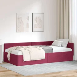 Kutni okvir kreveta Vinska crvena 90 cm x 200 cm Baršun