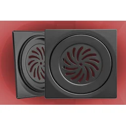 Podna rešetka 150x150 / fi 130mm crna 1.2 ( 28797 )