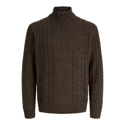 JACK & JONES Pulover JPRBLUCALLUM temno rjava