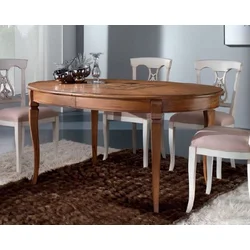 Casa Padrino luxury Biedermeier dining table brown inlaid - Oval extendable solid wood dining room table - Biedermeier dining room furniture - Luxury Quality - Made in Italy