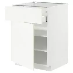 METOD / MAXIMERA Podni element s fiokom/vratima, bela/Vallstena bela, 60x60 cm