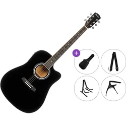 Pasadena PDC-10E Premium SET Black Elektroakustična dreadnought