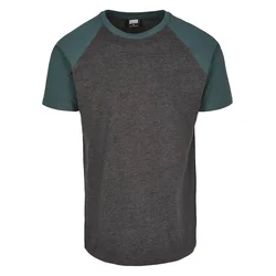 Raglan Contrast Tee charcoal green/bottlegreen