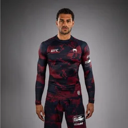 Venum UFC Zenith Authentic Fight Week Rashguard Dugi Rukav Camo Burgundy M