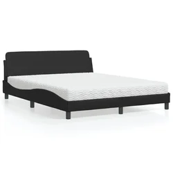 Krevet s madracem Dover crni 160 x 200 cm od umjetne kože