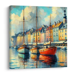 Slika popoldanski mir v pristanišču - 30x30
