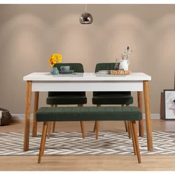 Hanah home Set trpezarijski sto, 2 trpezarijske stolice i klupa Costa Atlantic Colorful