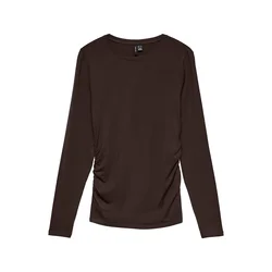 VERO MODA Majica VMAva Sarah temno rjava