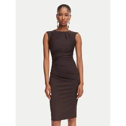 Rinascimento Cocktail obleka CFC0130327003 Rjava Slim Fit