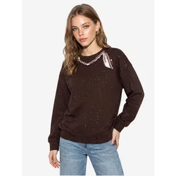 Bianco Lucci Majica Sweatshirts temno rjava