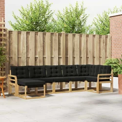 Set vanjskih sofa s jastukom 7 pcs Bijela i crna