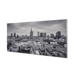 tulup.si Steklena slika Varšave nebotičnikov panorama 140x70 cm 4 obešalnika