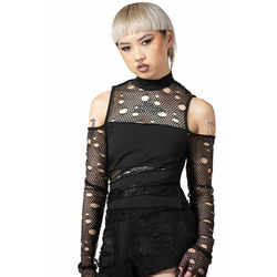 Majica moška - Burn Out Fishnet Crop - KILLSTAR - KSRA005273