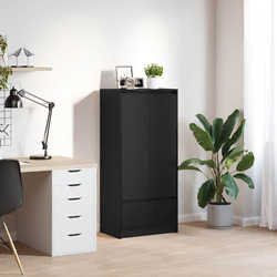 Ormar s ladicom crni hrast 55,5x34x119,5 cm konstruirano drvo