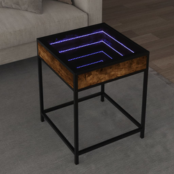 Stolić s beskonačnim LED svjetlima boja hrasta 40 x 40 x 51 cm