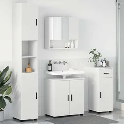 Set namještaja za kupaonicu s ladicama Zidne 4 pcs Bijelo