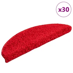 Prostirke za stepenice 30 kom 56x17x3 cm crvene poluokrugle