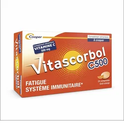 Vitascorbol C500 - Orange Flavor - 24 Chewable Tablets