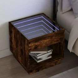 Noćni ormarić s beskonačnim LED boja hrasta 50x50x50 cm