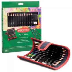 Set u platnenoj pernici Boje drvene 12boja+pribor Academy Derwent
