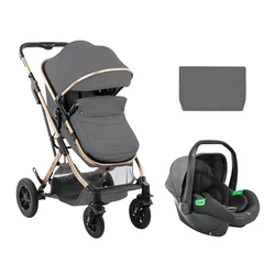 KikkaBoo Kolica Kaia Light Grey premium set 2in1 sa autosedištem I-Size (KKB11241 SET)