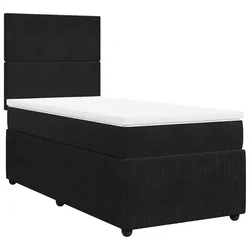 Vidaxl Box spring postelja z vzmetnico črna 100x200 cm žamet