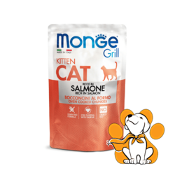 Monge Grill Kitten Cat, Salmon 85g, Vlažna Hrana Za Mačiće Bogata Lososom