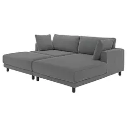 UPPAKRA Modularna sofa trosed, s lenjivcem, desno sa stoličicom/Johanneshov tamnosiva