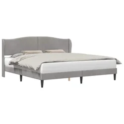 Vidaxl Konstrukcija postelje Svetlo siva 200 x 200 cm Žamet
