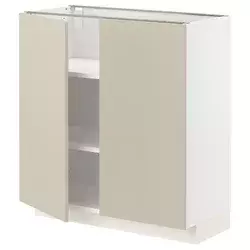 METOD Podni element s policama/2 vrata, bela/Havstorp bež, 80x37 cm