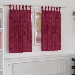 Baršunaste zavjese 2 pcs Vinska crvena 140 x 140 cm Baršun