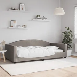Greatstore Raztegljiva postelja taupe 100x200 cm blago