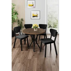 Hanah Home Trpezarijski set, 5 komada, Crni
