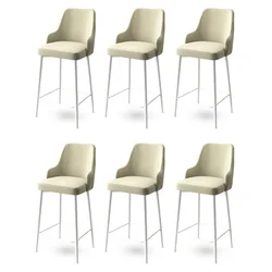 Hanah Home Set barskih stolica Enox, 6 komada, Krem-beli