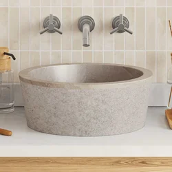 Umivaonik sivi O 40 x 15 cm mramorni