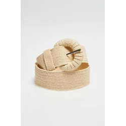 Marisse Beige Belt With Buckle