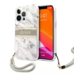Maska Guess Marble Strap za iPhone 13 Pro siva.