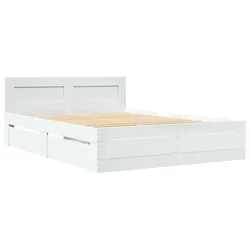 Vidaxl Konstrukcija postelje 2 szt. Bela 137 x 188 cm Konstruiran les