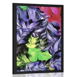 Plakat retro poteze rož - 60x90 black