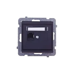 COS.PEL SONATA Enojna računalniška vtičnica RJ45 kat. 5e črna kovinska KRONE GPK-1R/K/m/33