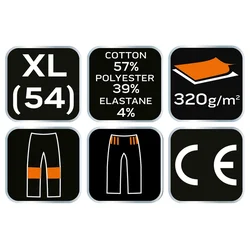 Muška trenerka donji dio Comfort vel. XL/54 320g/m2 crna/siva Neo