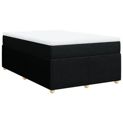 Vidaxl Box spring postelja z vzmetnico črn 120x200 cm blago