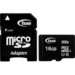 TEAM GROUP Micro SDHC 16GB UHS-I +SD Adapter TUSDH16GCL10U03 crna