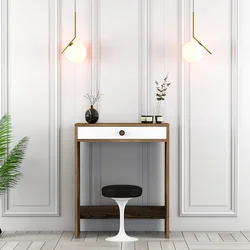 Hanah Home Sto za šminkanje Lizbon, 70x40x84.7 cm, Orah-beli