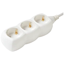 home Produžni kabel, 3 utičnice, 1.0mm2, 1.5 met, bijeli - NV 3/WH
