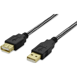 ednet USB 2.0 produžni kabel [1x USB 2.0 utikač A - 1x USB 2.0 ženski utikač A] ednet 3 m crna pozlaćeni utični kontakti, UL certifici